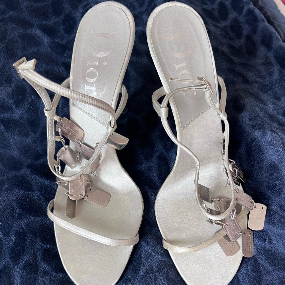 Silver Satin Dior Heels Sexxxy